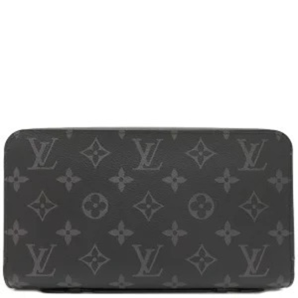 Louis Vuitton Zippy Long Wallet Monogram Canvas Eclipse Black Round Zipper